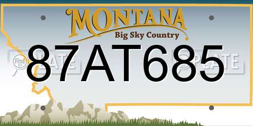 87AT685 Montana License Plate
