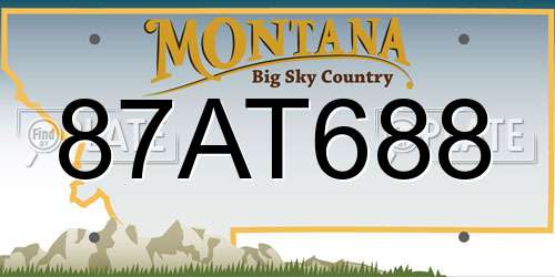 87AT688 Montana License Plate