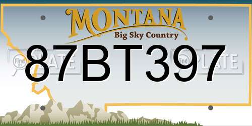 87BT397 Montana License Plate