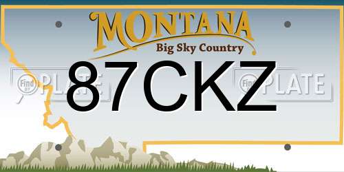 87CKZ Montana License Plate