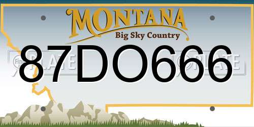 87DO666 Montana License Plate