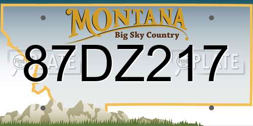 87DZ217 Montana License Plate