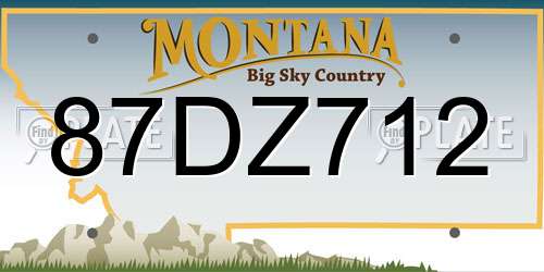 87DZ712 Montana License Plate