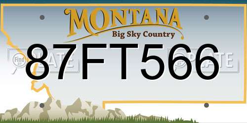 87FT566 Montana License Plate