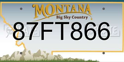 87FT866 Montana License Plate