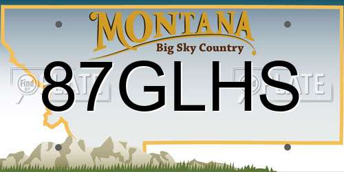 87GLHS Montana License Plate