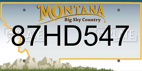 87HD547 Montana License Plate