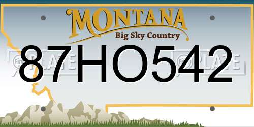 87HO542 Montana License Plate