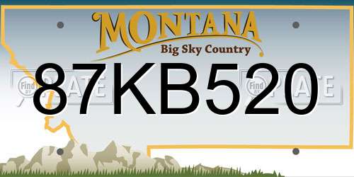 87KB520 Montana License Plate