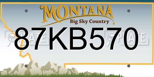 87KB570 Montana License Plate