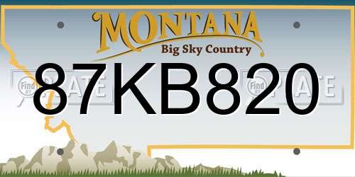 87KB820 Montana License Plate