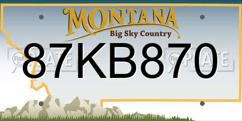 87KB870 Montana License Plate