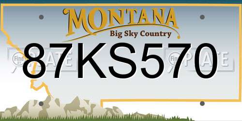 87KS570 Montana License Plate
