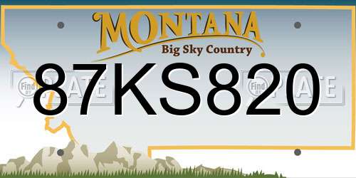 87KS820 Montana License Plate