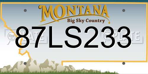 87LS233 Montana License Plate