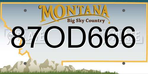87OD666 Montana License Plate