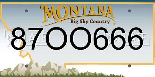 87OO666 Montana License Plate