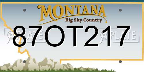 87OT217 Montana License Plate