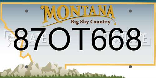 87OT668 Montana License Plate