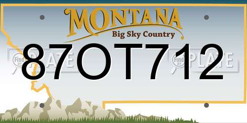 87OT712 Montana License Plate