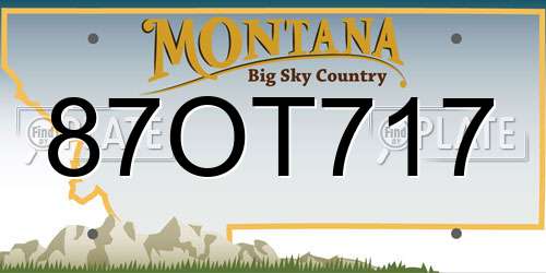 87OT717 Montana License Plate