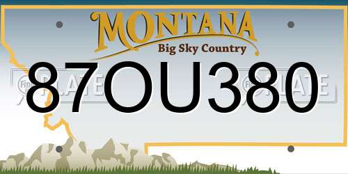 87OU380 Montana License Plate