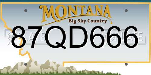 87QD666 Montana License Plate