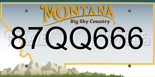 87QQ666 Montana License Plate