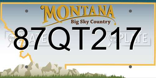 87QT217 Montana License Plate