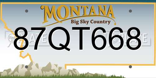 87QT668 Montana License Plate