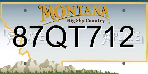 87QT712 Montana License Plate