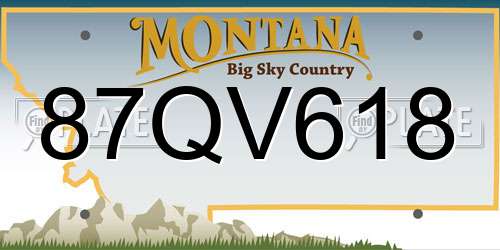 87QV618 Montana License Plate