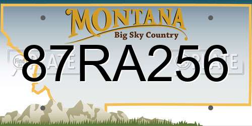 87RA256 Montana License Plate