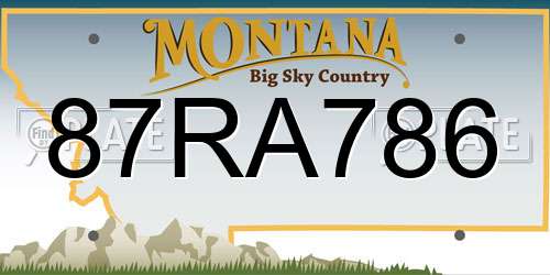 87RA786 Montana License Plate