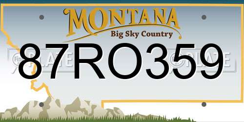 87RO359 Montana License Plate