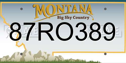 87RO389 Montana License Plate