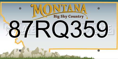 87RQ359 Montana License Plate