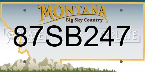 87SB247 Montana License Plate