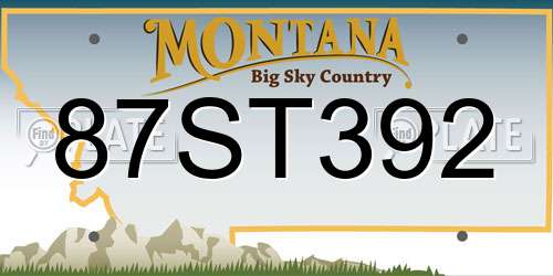 87ST392 Montana License Plate