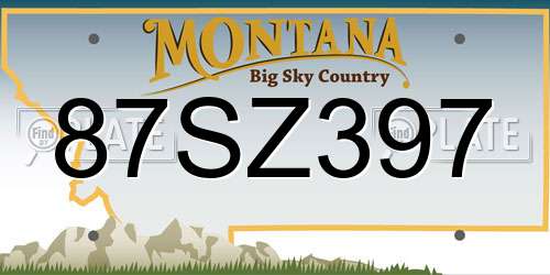 87SZ397 Montana License Plate