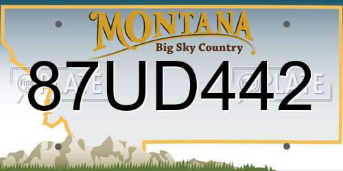 87UD442 Montana License Plate