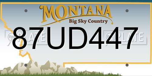 87UD447 Montana License Plate