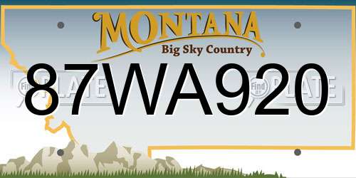 87WA920 Montana License Plate