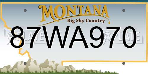 87WA970 Montana License Plate