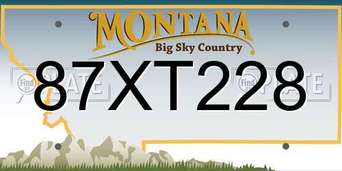 87XT228 Montana License Plate