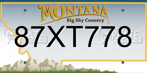 87XT778 Montana License Plate
