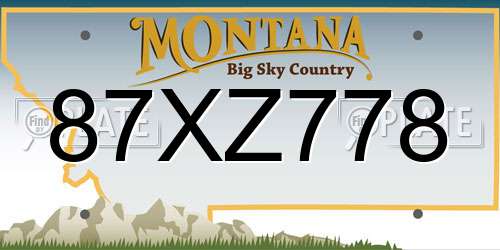 87XZ778 Montana License Plate