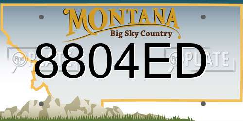 8804ED Montana License Plate
