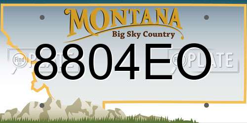 8804EO Montana License Plate