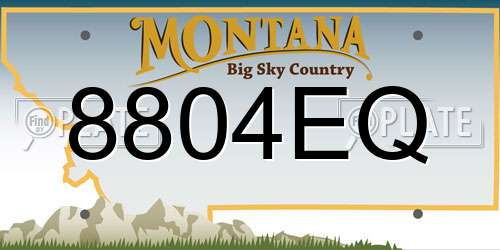 8804EQ Montana License Plate
